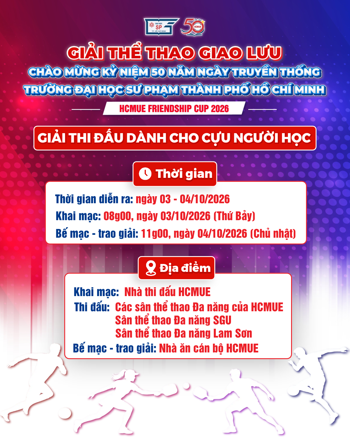  GIẢI THỂ THAO GIAO LƯU HCMUE FRIENDSHIP CUP 2026 